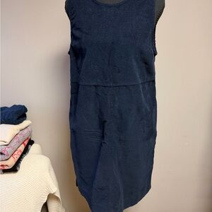 Boden Navy Corduroy Dress with Zipper and Pockets